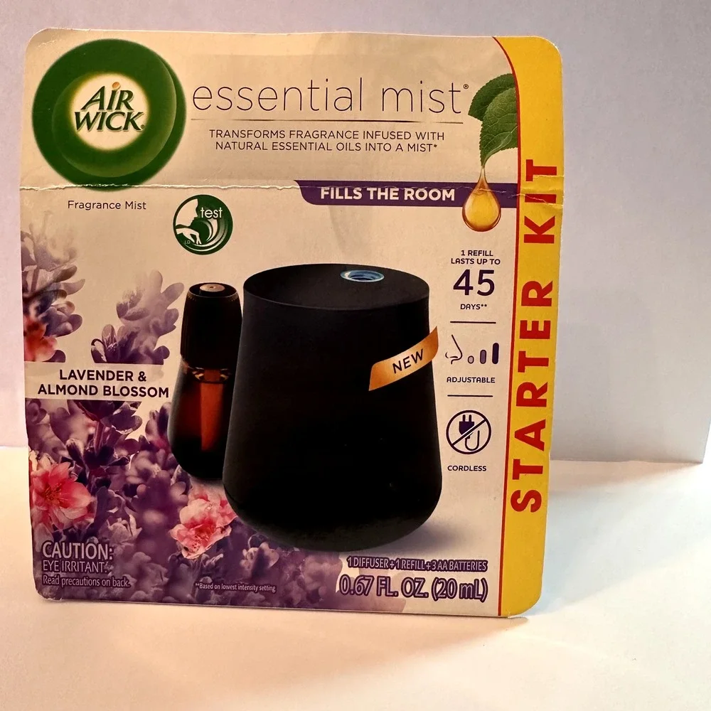 Air Wick Essential Mist Starter‎ Kit Diffuser + Refill, Lavender & Almond 300